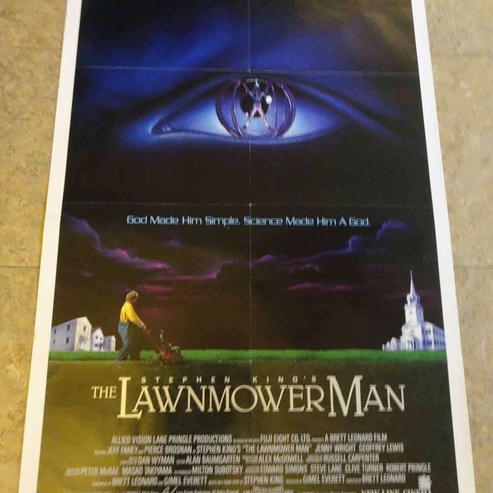The Lawnmower Man - Movie Poster - Stephen King's - w/ Jeff Fahey as Jobe Smith